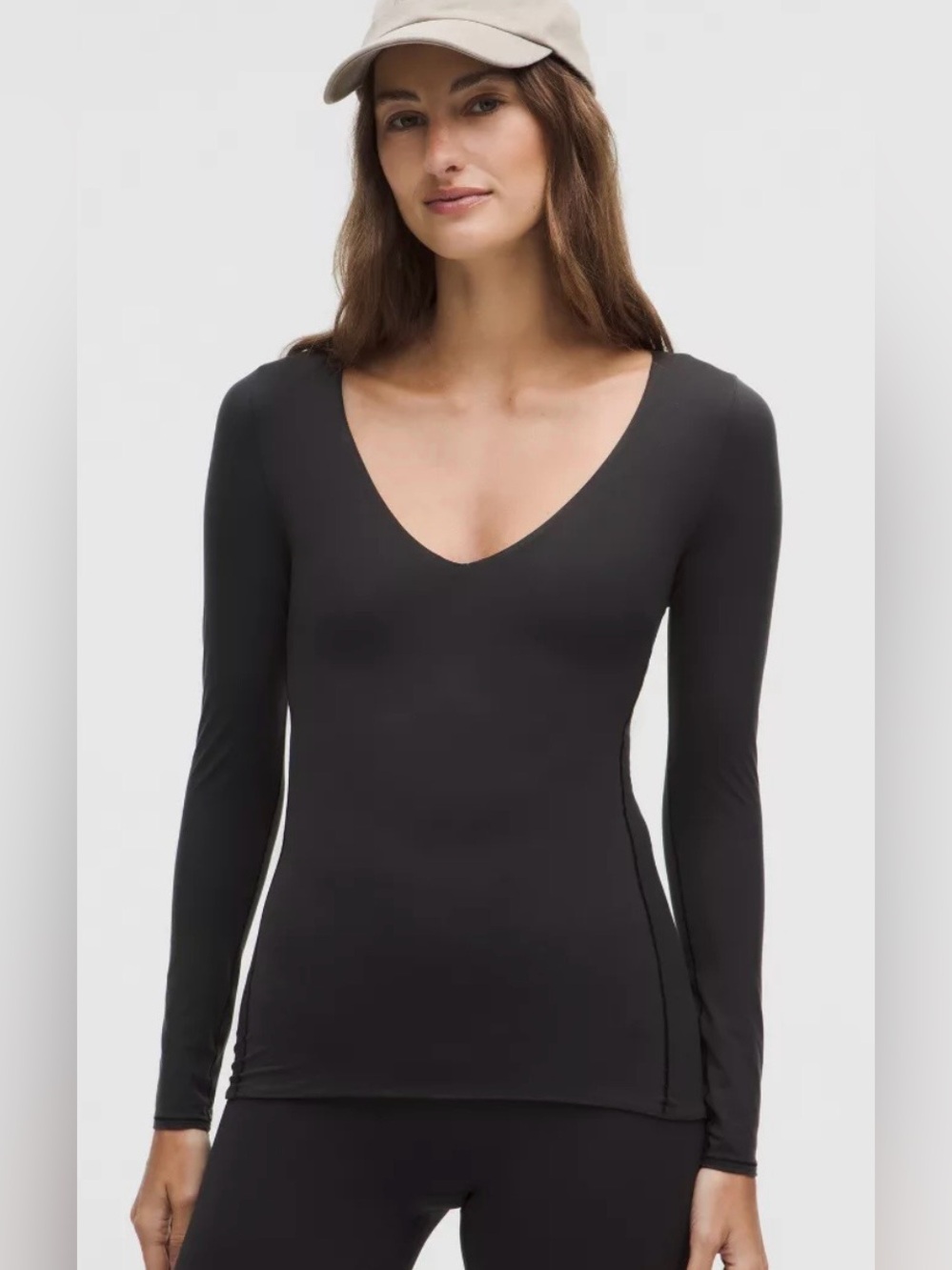 lululemon athletica Black Long-Sleeve V-Neck Top
